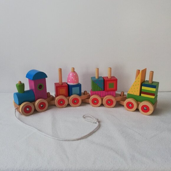Mellissa & Doug Wooden Stacking Train Toy - Picture 1 of 6